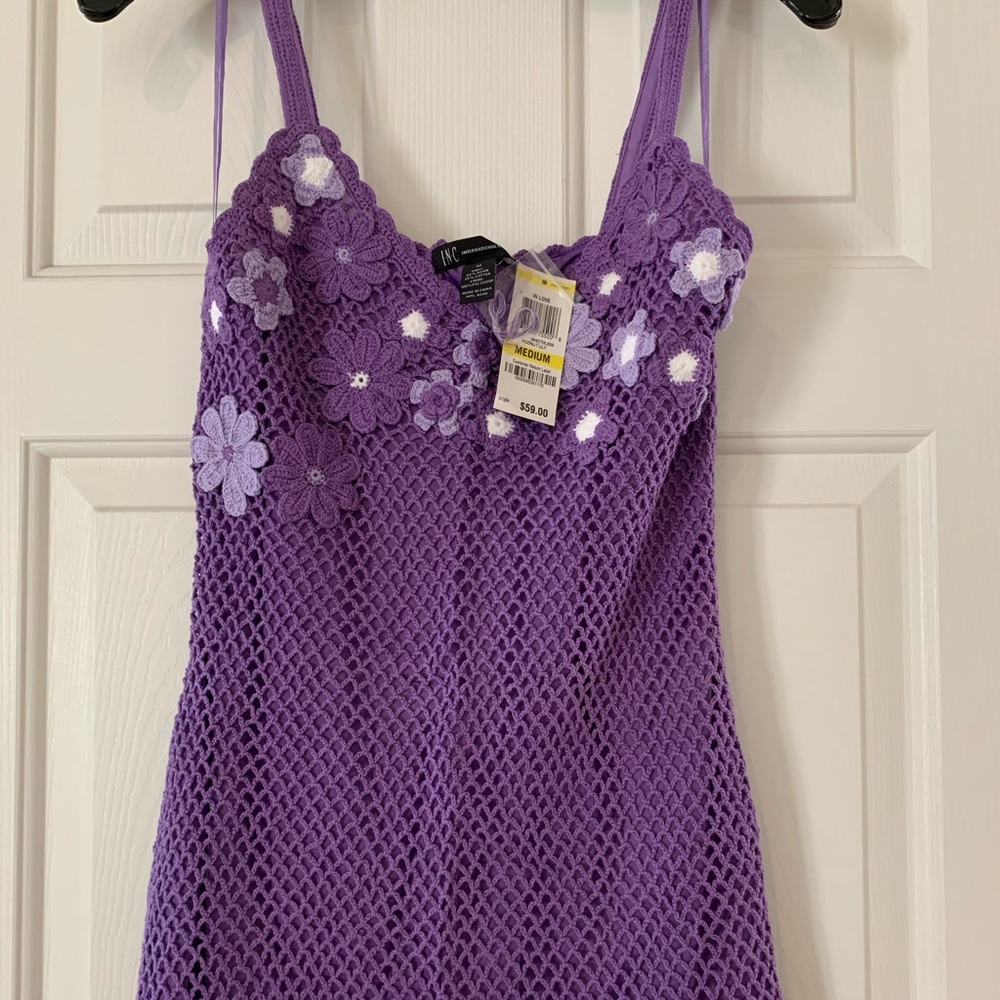 Crocheted Purple Lavender Lilac Tank Top Medium